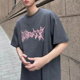 WIAOFELLAS  -  Pure Cotton American High Street Short-Sleeved T-Shirt For Men Summer Casual Loose Large Size Trendy Printed Hip-Hop Top