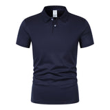 Wiaofellas  -  Men's Solid Color Polo Shirt Summer Casual Breathable Short Sleeve T-Shirt Men Fashion High Quality Slim Tees
