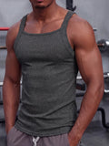 Wiaofellas  -  Fashion Stretchy Slim Ribbed Vest Tops Men Sports Casual Sleeveless Camisoles Summer Mens Daily Leisure Breathable Tank Top