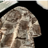 Wiaofellas  -  Trendy Men's Tie-Dye Short Sleeve Shirt - Breathable Casual Summer Top Streetwear Fashion Hawaiian Shirt for Man M-XXXXXL