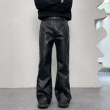 WIAOFELLAS  -  PU Leather Pants Men Streetwear Fashion Hip Hop Punk Gothic Vibe Casual Faux Leather Pant Man Boyfriend Motorcycle Trousers