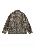 WIAOFELLAS  -  American Retro Leopard Pattern Ripped Hole Niche Lapel Jackets for Men Women Spring Autumn Casual Versatile Single-breasted Coat