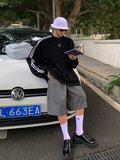 WIAOFELLAS  -  Spring Summer Loose Casual Soft Grey Pleated Shorts for Men with High Waist Short Straight Pants Korean Clothes