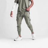 Wiaofellas  -  Men's Sports Casual Trousers Woven Fitness Running Stretch Overalls Drawstring Leggings Sweatpants
