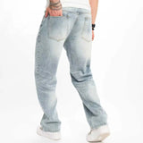WIAOFELLAS  -  Spring Autumn  New Men's Jeans Korean Casual Pants High Street Straight Student Loose Wide Black Grey Blue Baggy Denim Pant