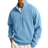 WIAOFELLAS  -  Spring Autumn New Men's Half Standing Collar Zipper Polo Sweatshirts Men Casual Pullovers Daily Sportswear Long Sleeve Clothing