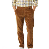 WIAOFELLAS  -  Men's Casual Pants  Men Straight Tube Wide Pants Spring Autumn Male Corduroy Pants Khaki Black Flat Heavyweight Trousers