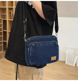 WIAOFELLAS  -  Canvas cash register shoulder messenger bag multi-layer cloth bag unisex wallet