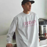 WIAOFELLAS  -  Heavy cotton Japanese street printed long-sleeved T-shirt for men in autumn loose and simple small neckline inner t-shirt