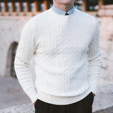 Wiaofellas Autumn Casual Men's Sweater O-neck Solid Slim Fit Knitwear Winter Mens Knitted Sweaters Pullovers Men Clothing Pull B231