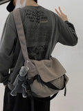 WIAOFELLAS  -  Autumn Canvas Bag Single Shoulder Bags Male Female Couple Postman Large Capacity Versatile College Student Handbag