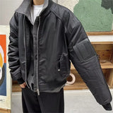 WIAOFELLAS  -  Senior sense patchwork fake two pilot coats men's spring American vintage Instagram fashion loose street jacket