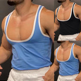 WIAOFELLAS  -  Men Vest Gym Sports Casual Tank Top Slim Fit Body Shaping Training Color Matching Daily Sleeveless Male Tops Men'S Clothing 2025