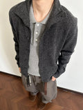WIAOFELLAS  -  Knitwear Casual Sweatercoats Mens Vintage Button-up Turtleneck Knitting Cardigan Tops Men Vintage Long Sleeve Slim Knit Jackets