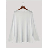 WIAOFELLAS  -  Summer New Men's T-shirt O-neck Off Shoulder Long Sleeve Knitted Tees Top Man Thin Breathable Loose Casual T-shirt For Male