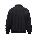 WIAOFELLAS  -  Loose Contrast Paneled Zipper Jeans Coat Mens Lamb Fleece Denim Jacket Washed Distressed Streetwear Cpwboy Top