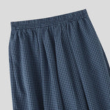 Wiaofellas  -  Men Plaid Pants Elastic Waist Joggers Loose Casual Wide Leg Trousers Men Streetwear Baggy Fashion Male Long Pants