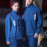 Wiaofellas  -  Thickened Denim Workwear for Men Spring Autumn  Welding Labor Protection Suit Resistant to Heat And Wear in Factory