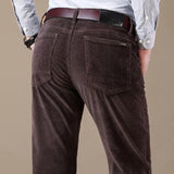 WIAOFELLAS  -  Plus Size 28-40 Men Corduroy Pants Spring Autumn Winter  Casual Loose Slim  Straight Long Business Chinos Black Blue Father