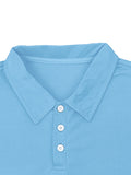 WIAOFELLAS  -  Fashionable Men's Short Sleeve Suit Button Polo Shirt Top Shorts Sports Casual Loose Versatile Two-piece Trendy Set
