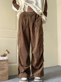 Wiaofellas  -  Vintage Corduroy Work Pants Men's Trend Casual Oversize Large Pockets Trousers Japan Cityboy Straight Wide Leg Pants