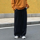 Wiaofellas  -  Cotton Baggy Pants Men Wide Leg Oversize Japenese Y2k Ankle-length Long Harem Trousers Casual Sport New