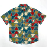 WIAOFELLAS  -  Vintage short-sleeved shirt Men's American American Khaki Japanese all cotton color block floral loose shirt