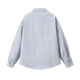 Wiaofellas  -  Men's Retro Hong Kong Style Striped Shirt Vintage Streetwear Casual Top Lightweight Breathable Unisex Urban Fashion M-XXXL