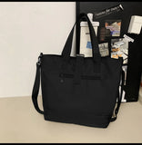 WIAOFELLAS  -  Crossbody bag men's large-capacity shoulder bag women's leisure messenger bag students' class bag solid color handbag