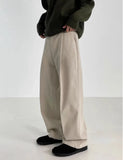 WIAOFELLAS  -  Autumn Winter Men's Cotton Wide Leg Floor Suit Pants Korean Casual Loose Straight  Thicken Full Length Trousers Male Keep Warm