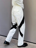 Wiaofellas  -  Casual Men's Suit Pants Personalized Contrast Color Ribbon Decorative Design Korean Style Slim New Trousers 2A1845