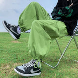 WIAOFELLAS -  Men's Cargo Pocket Decorate Loose Casual Pants Streetwear Hip Hop Style Jogger Sweatpants Black/green/brown Color Trousers