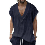 Wiaofellas  -  Men's V-Neck Sleeveless Knit Top Casual Loose Knitted Vest