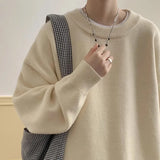Wiaofellas  -  Outdoor Men's Japanese Style Thick Knit Sweater - Gray (7 Colors) S-2XL | Autumn Winter Loose Fit Retro Casual Warm