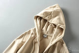 WIAOFELLAS  -  Spring new American vintage applique embroidered men's loose casual hooded sweater cardigan zipper coat tide