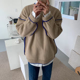 WIAOFELLAS  -  Brand Clothing Men Sweater Harajuku Fashion Knitted Hip Hop Streetwear Pullover Oversized Casual O-Neck Vintage Sweaters C68