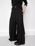 WIAOFELLAS  -  Trendy High Waist Drawstring Trousers Mens Streetwear Stylish Pleated Suit Pants Spring Autumn Casual Solid Color Loose Trousers