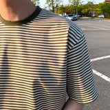 Wiaofellas  - Men Summer New Fashion Short Sleeve Loose T-shirt Men's Casual Cotton Pullover Tops Male O-neck Striped Tee Shirts V30