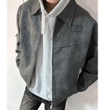 WIAOFELLAS  -  Jackets for Men New High-end Designed Niche Chic Americian Retro Style Advanced Lapel Suede Short Flight Leather Jacket