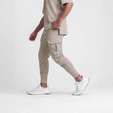 Wiaofellas  -  Men's Sports Casual Trousers Woven Fitness Running Stretch Overalls Drawstring Leggings Sweatpants