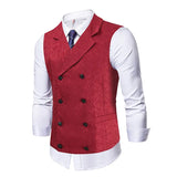 WIAOFELLAS  -  Autumn New Men's Casual Vest Slim and Fashionable Printed Versatile Button Splicing Business Vest