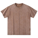 Wiaofellas  -  Washed T-shirts for Old Retro Trendy Brands in High Street Summer Short-sleeved Men