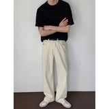 WIAOFELLAS  -  Baggy Beige Jeans Men Fashion Casual Oversized Wide Leg Jeans Men Streetwear Korean Loose Straight Denim Pants Mens Trousers