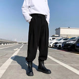 Wiaofellas Solid Loose Trousers Spring Autumn Men's All-match Fashion Casual Loose Feet Boots Suit Pants Sports Four Seasons Beam Overalls