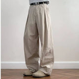 WIAOFELLAS  -  Fashion Men's Solid Color Loose Casual Pants Trendy Japan Style High-waisted Wide Leg Trousers Male