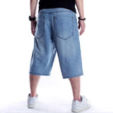 Wiaofellas  -  Hip Hop Jeans Men's Trend Shorts Loose Cropped Pants Plus Size Medium Shorts Skateboard Pants Summer