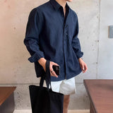 WIAOFELLAS  -  Japanese Retro Shirts for Men Spring Design Oversized Long Sleeve Loose Casual Shirts Coat High-end Fashion Streetwear