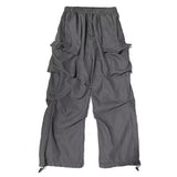 Wiaofellas  -  Baggy Cargo Pants for Men Red Black Gray Straight Trousers Male Vintage Hip Hop Streetwear Classic Style