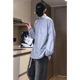 WIAOFELLAS  -  Blue Sun Protection irt for Men Summer Trendy Loose Fit Long Sve Youthful Sle Clean Cut Boys Faion Outerwear