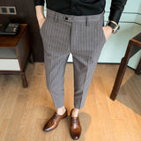 Wiaofellas  -  Spring Autumn New Stripe Men's Suit Pants Dress Clothing Casual Office Long Trousers Business Formal Wear Male B168